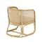 25" x 29" x 28" Light Brown Rattan Woven Rounded Accent Chair with White Fabric Cushion